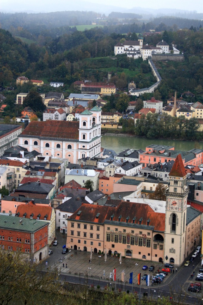 Passau Altstadt from the Veste Oberhaus jigsaw puzzle in Great Sightings puzzles on TheJigsawPuzzles.com