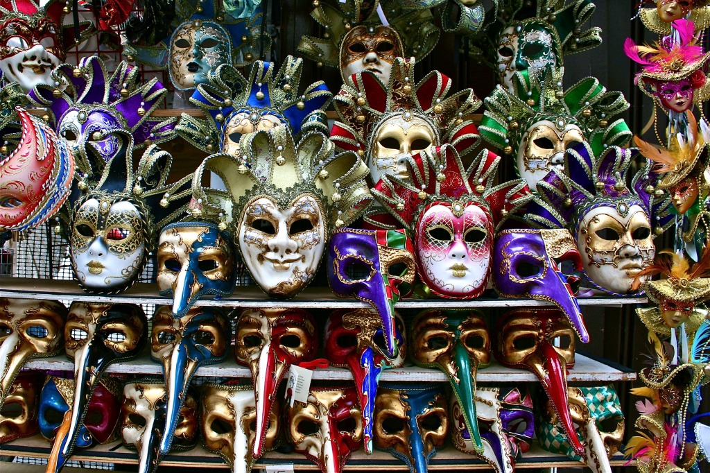 Venetian Masks jigsaw puzzle in Handmade puzzles on TheJigsawPuzzles.com