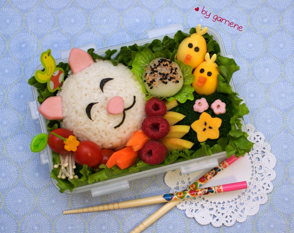 Cat and Birdies Bento jigsaw puzzle in Food & Bakery puzzles on TheJigsawPuzzles.com