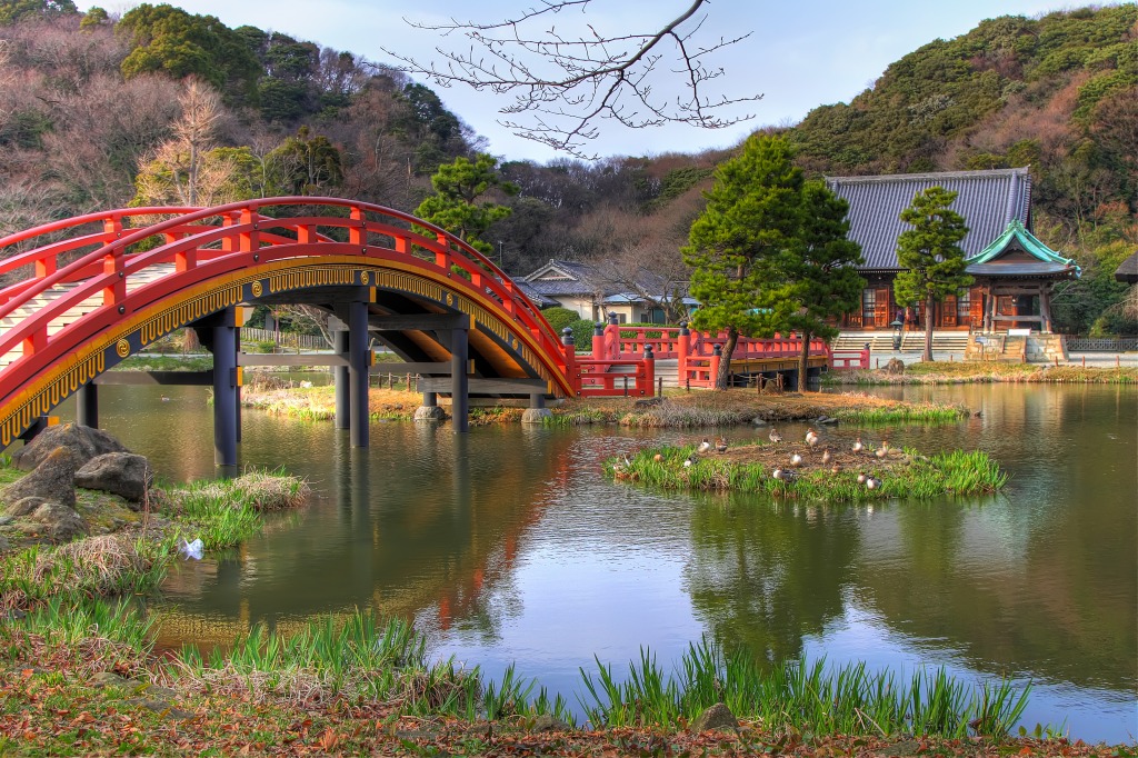 Bridge to Shomyoji, Yokohama jigsaw puzzle in Bridges puzzles on TheJigsawPuzzles.com