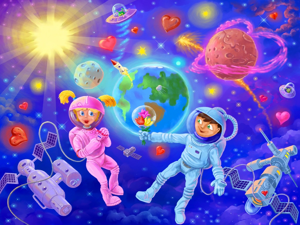 Space Date jigsaw puzzle in Kids Puzzles puzzles on TheJigsawPuzzles.com