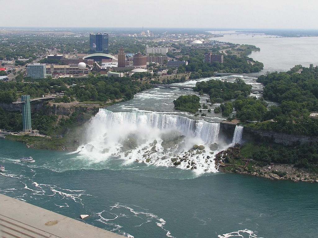 American Falls Seen from the Skylon Tower jigsaw puzzle in Waterfalls puzzles on TheJigsawPuzzles.com