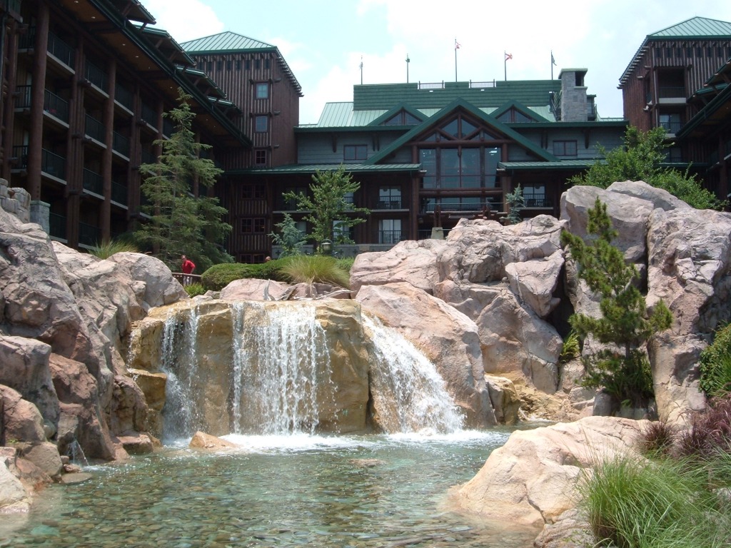 Waterfall at Wilderness Lodge jigsaw puzzle in Waterfalls puzzles on TheJigsawPuzzles.com