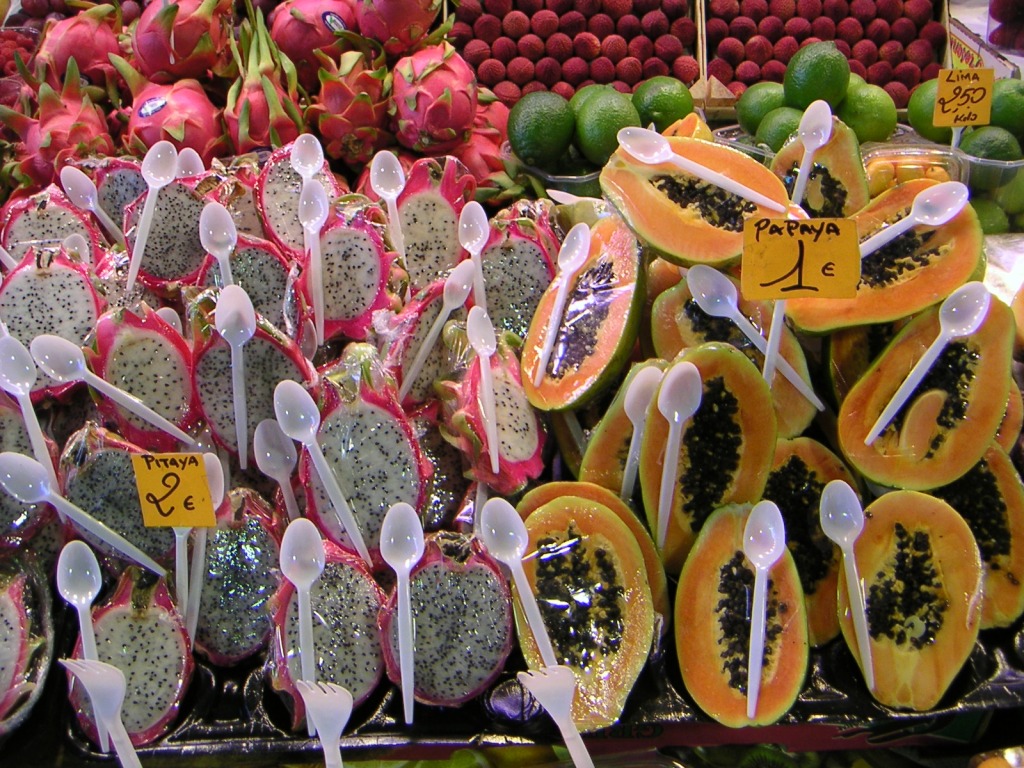 Dragon Fruit, Boqueria Market, Barcelona jigsaw puzzle in Fruits & Veggies puzzles on TheJigsawPuzzles.com