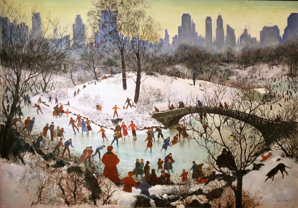 Skating in Central Park jigsaw puzzle in Puzzle of the Day puzzles on TheJigsawPuzzles.com