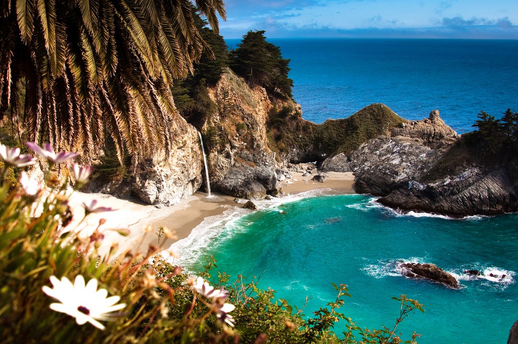 Big Sur Beach Waterfall jigsaw puzzle in Waterfalls puzzles on TheJigsawPuzzles.com