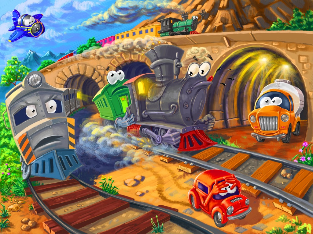 Train Race! jigsaw puzzle in Kids Puzzles puzzles on TheJigsawPuzzles.com