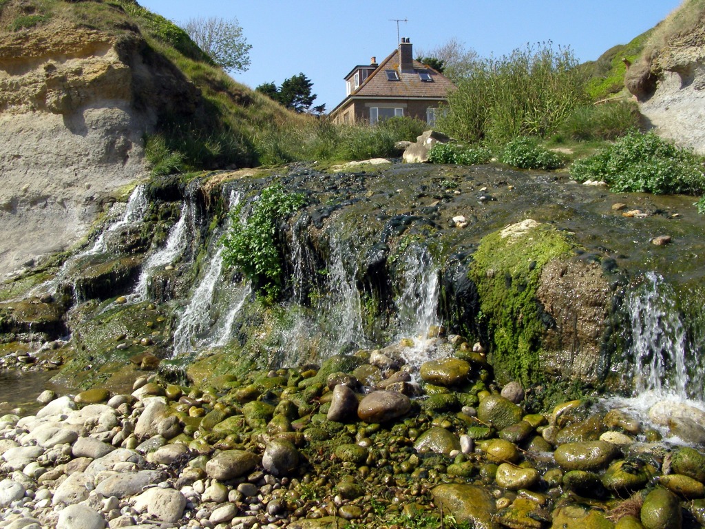 Beach Cascade, Osmington Mills jigsaw puzzle in Waterfalls puzzles on TheJigsawPuzzles.com