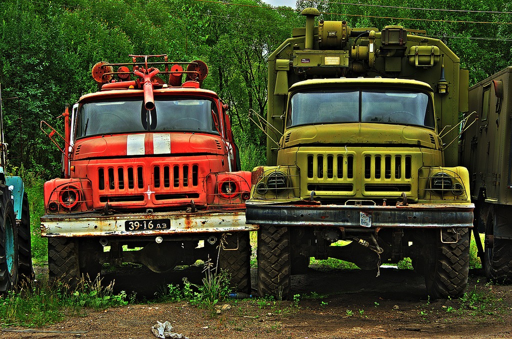Russian Fire & Military Trucks jigsaw puzzle in Cars & Bikes puzzles on TheJigsawPuzzles.com