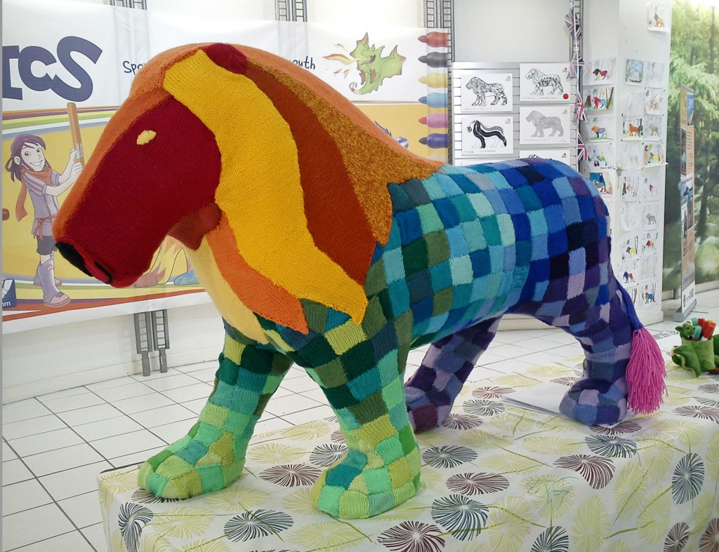 Yarn Bombed Lion jigsaw puzzle in Puzzle of the Day puzzles on TheJigsawPuzzles.com