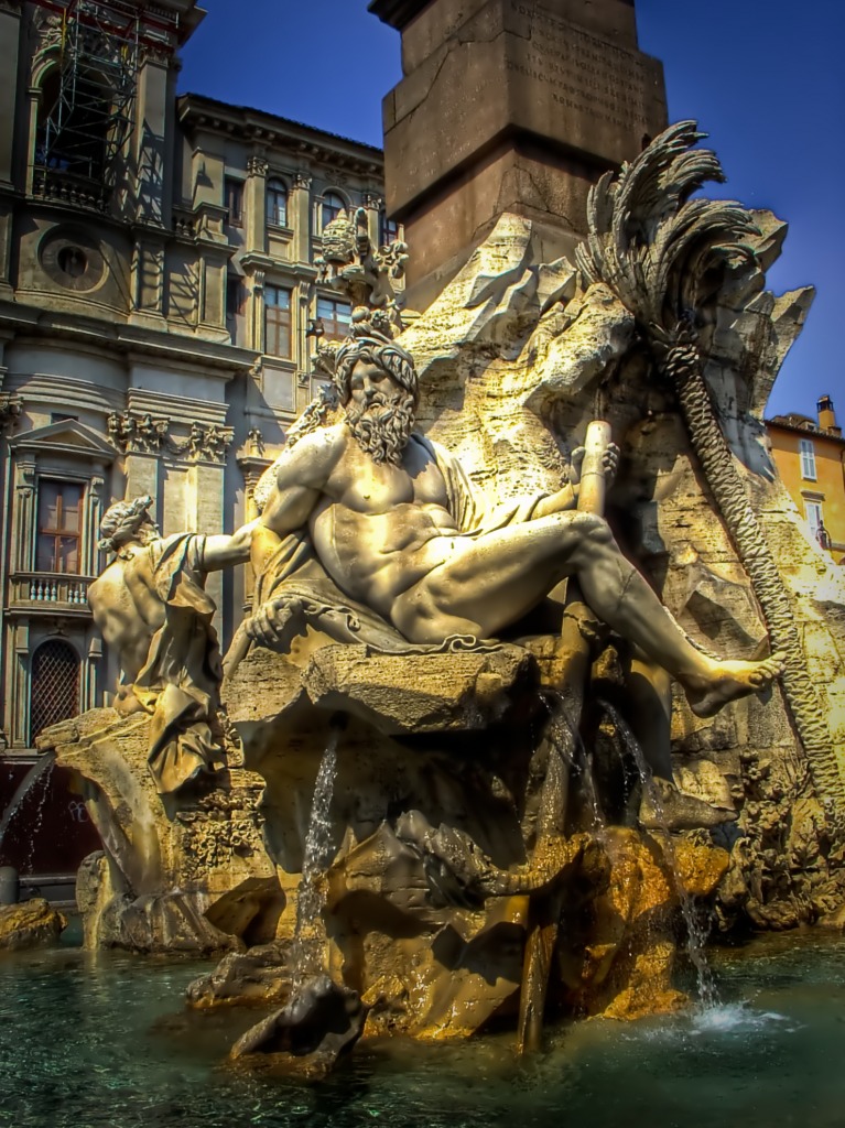 Fountain of the Four Rivers jigsaw puzzle in Puzzle of the Day puzzles on TheJigsawPuzzles.com
