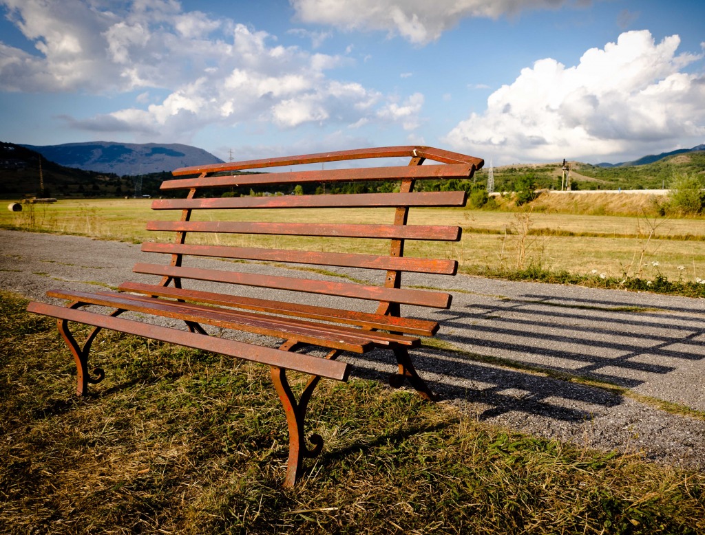 Flawed Bench jigsaw puzzle in Street View puzzles on TheJigsawPuzzles.com