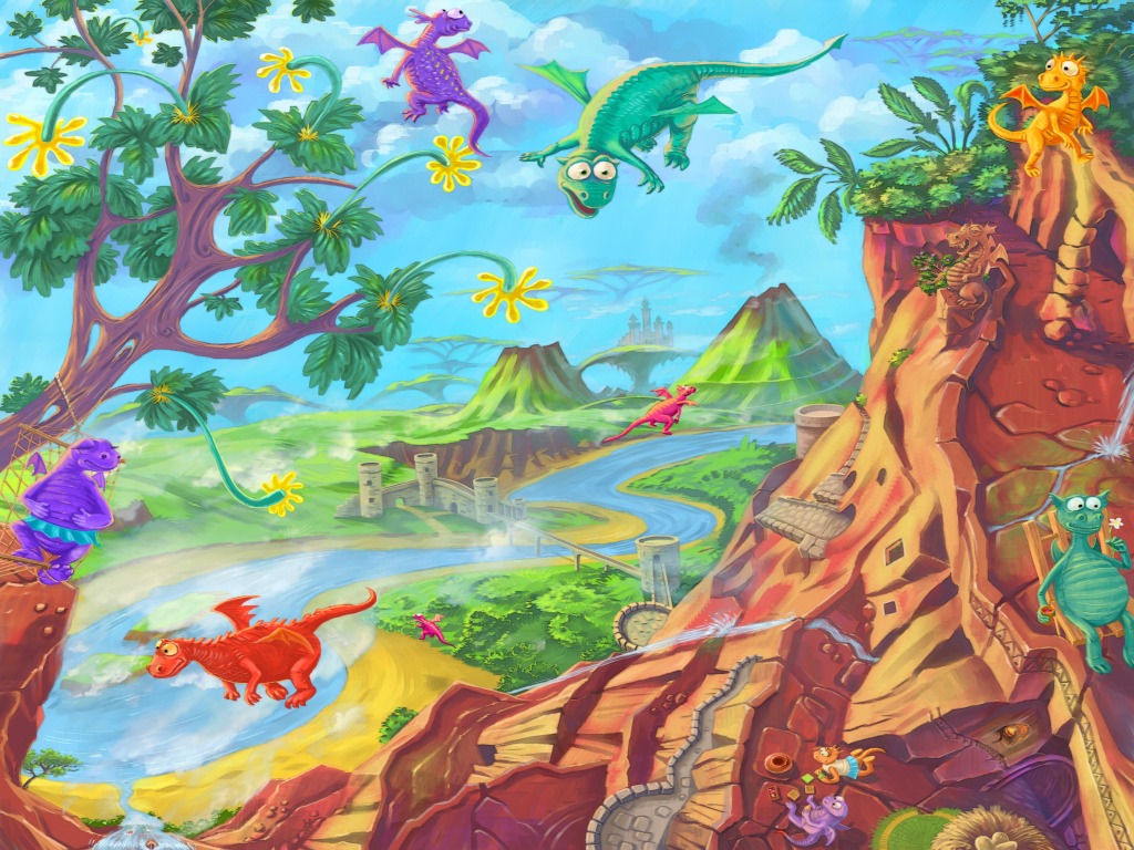 Dragons Having Fun jigsaw puzzle in Kids Puzzles puzzles on TheJigsawPuzzles.com