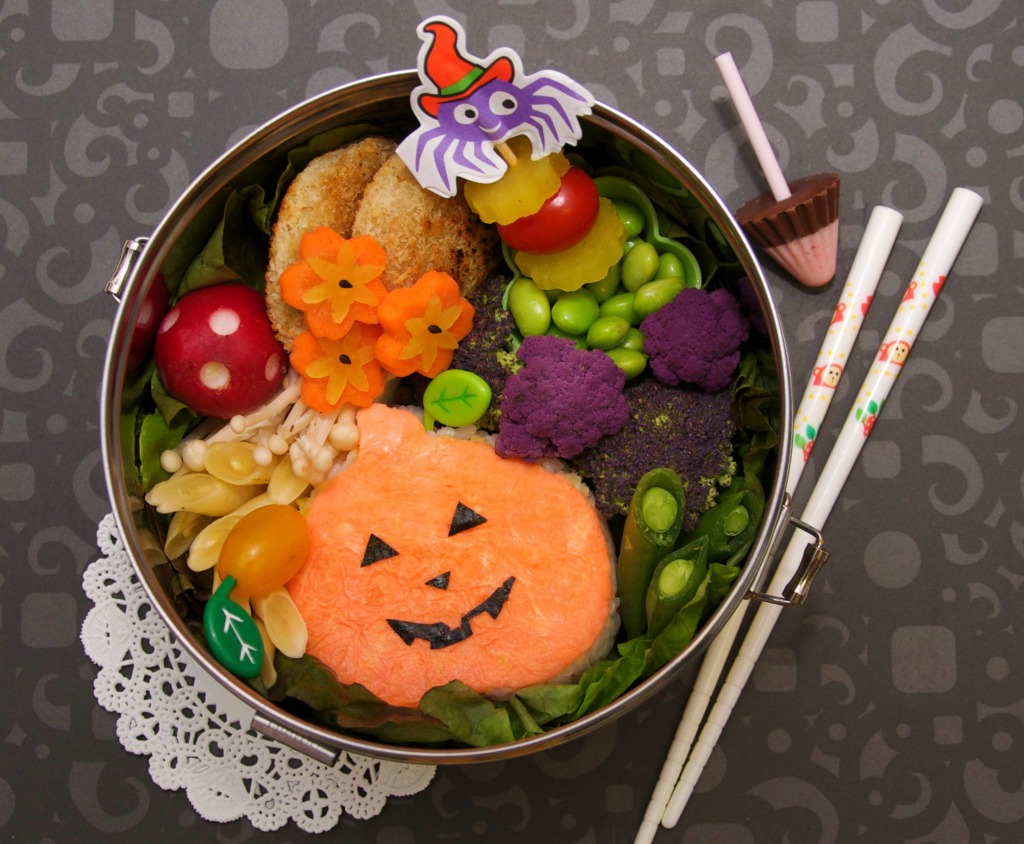 Jack-o-Lantern Onigiri Bento jigsaw puzzle in Halloween puzzles on TheJigsawPuzzles.com