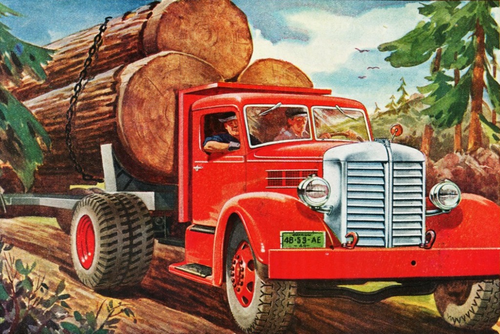 1945 Federal Logging Truck jigsaw puzzle in Puzzle of the Day puzzles on TheJigsawPuzzles.com