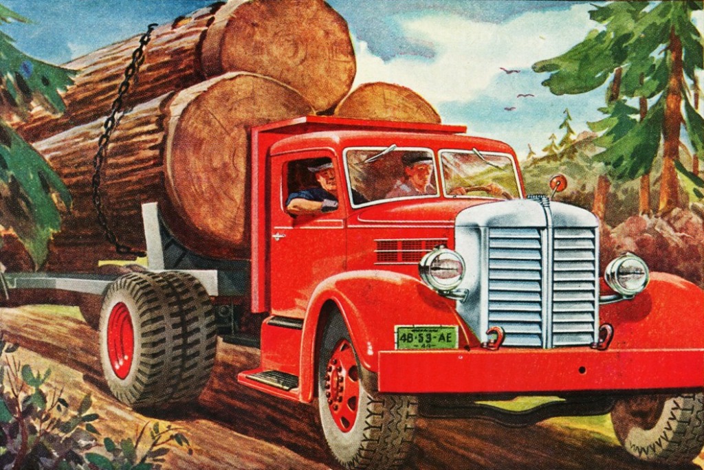 1945 Federal Logging Truck jigsaw puzzle in Puzzle of the Day puzzles on TheJigsawPuzzles.com