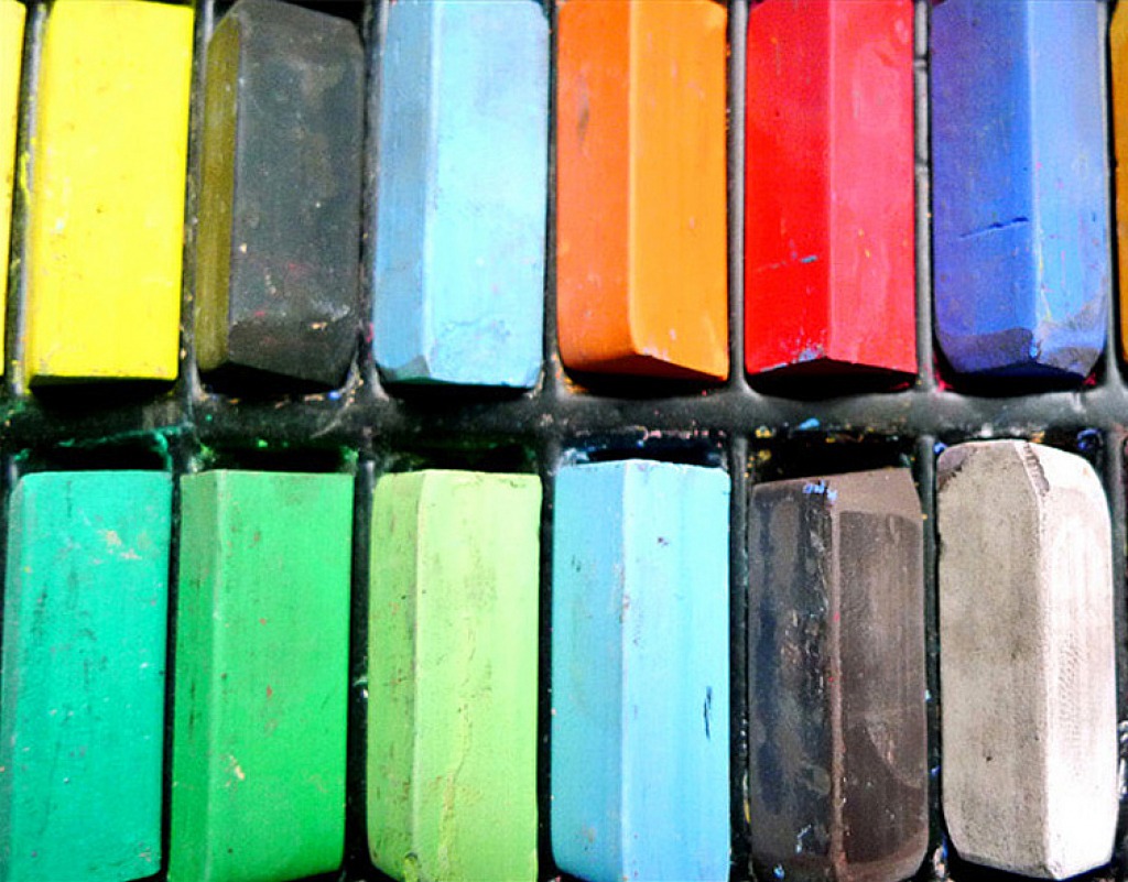 Coloured Pastels jigsaw puzzle in Macro puzzles on TheJigsawPuzzles.com