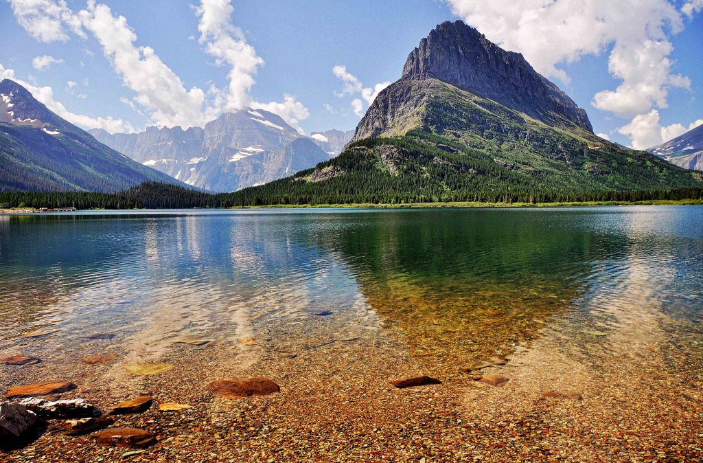 Mt. Grinnell and Swiftcurrent Lake jigsaw puzzle in Great Sightings puzzles on TheJigsawPuzzles.com