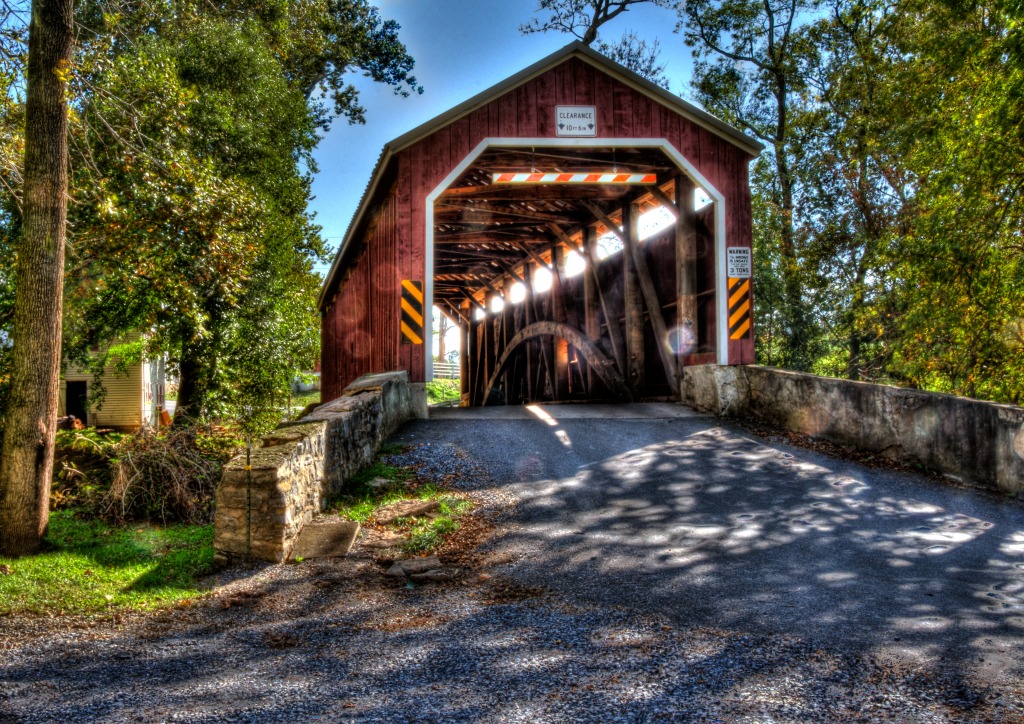 Lancaster Covered Bridge jigsaw puzzle in Bridges puzzles on TheJigsawPuzzles.com