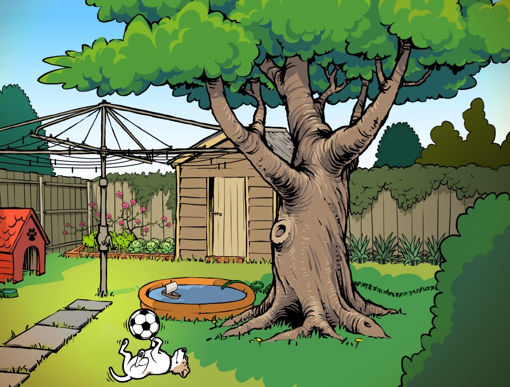 Backyard jigsaw puzzle in Piece of Art puzzles on TheJigsawPuzzles.com