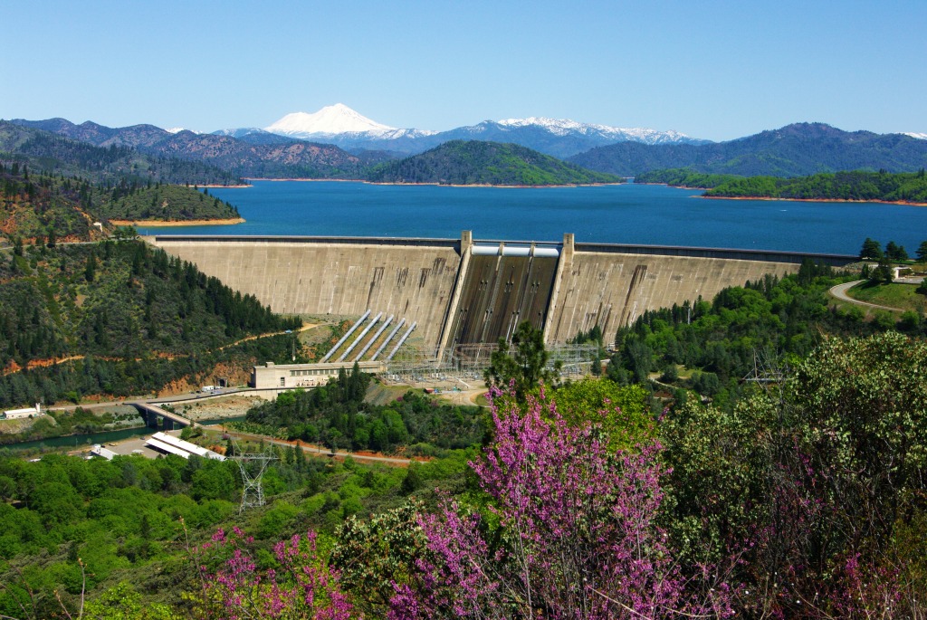 Shasta Dam, Lake Shasta & Mt. Shasta jigsaw puzzle in Great Sightings puzzles on TheJigsawPuzzles.com