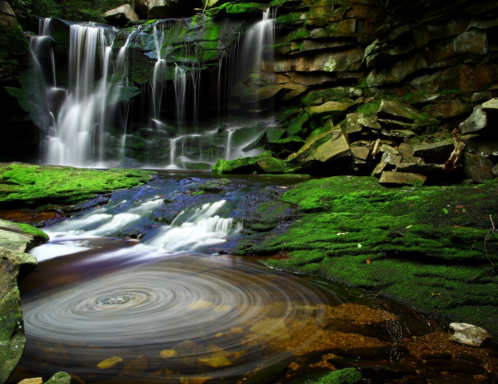 Elakala Waterfalls Swirling Pool jigsaw puzzle in Waterfalls puzzles on TheJigsawPuzzles.com