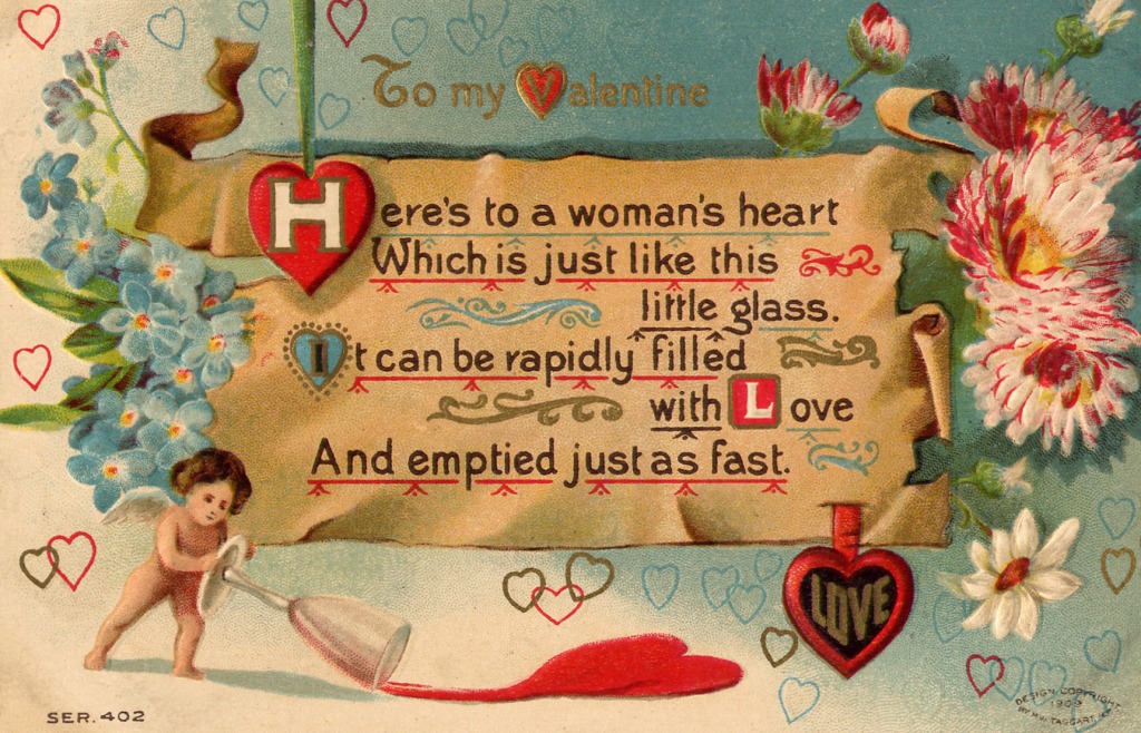 Antique Valentine Postcard jigsaw puzzle in Valentine's Day puzzles on TheJigsawPuzzles.com