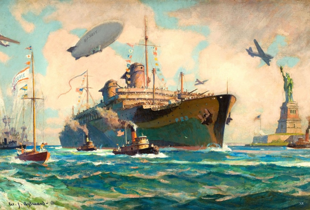 S.S. America Bringing the Troops Home jigsaw puzzle in Piece of Art puzzles on TheJigsawPuzzles.com