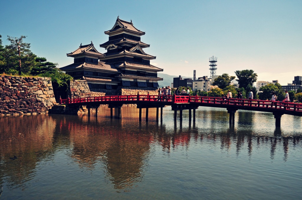 Matsumoto Castle Bridge jigsaw puzzle in Bridges puzzles on TheJigsawPuzzles.com