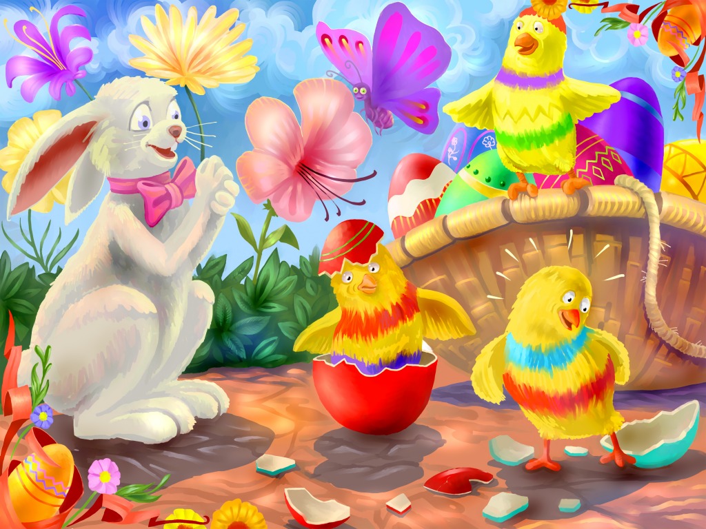 Happy Easter jigsaw puzzle in Puzzle of the Day puzzles on TheJigsawPuzzles.com