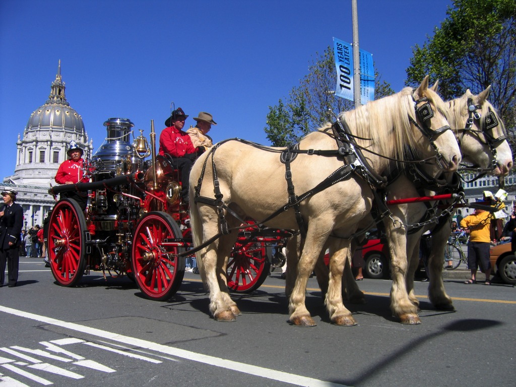 Antique Fire Truck in San Francisco jigsaw puzzle in Puzzle of the Day puzzles on TheJigsawPuzzles.com