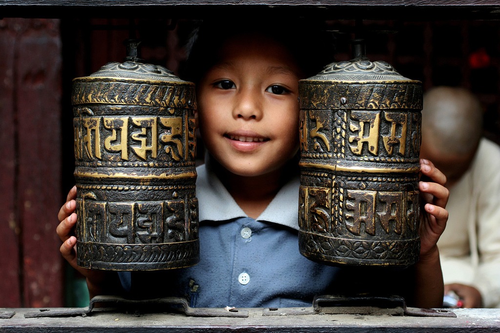 A Kid in Katmandu, Nepal jigsaw puzzle in People puzzles on TheJigsawPuzzles.com