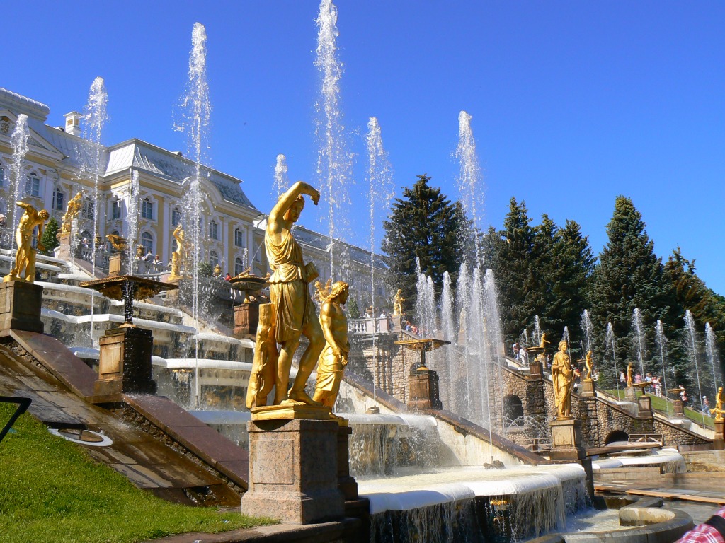 Grand Cascade, Peterhof, Russia jigsaw puzzle in Waterfalls puzzles on TheJigsawPuzzles.com