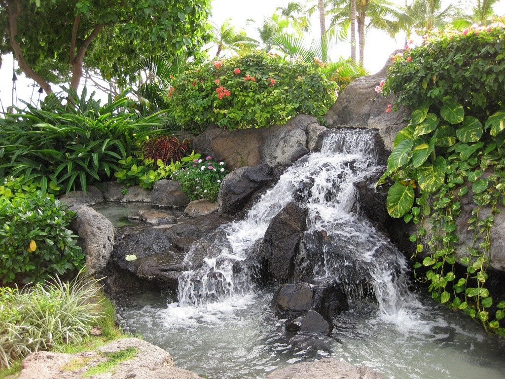 Waikiki Beach Garden Display, Hawaii jigsaw puzzle in Waterfalls puzzles on TheJigsawPuzzles.com