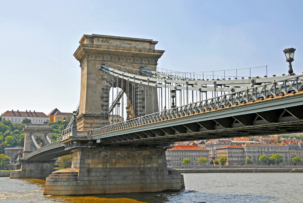 Széchenyi Chain Bridge, Hungary jigsaw puzzle in Bridges puzzles on TheJigsawPuzzles.com