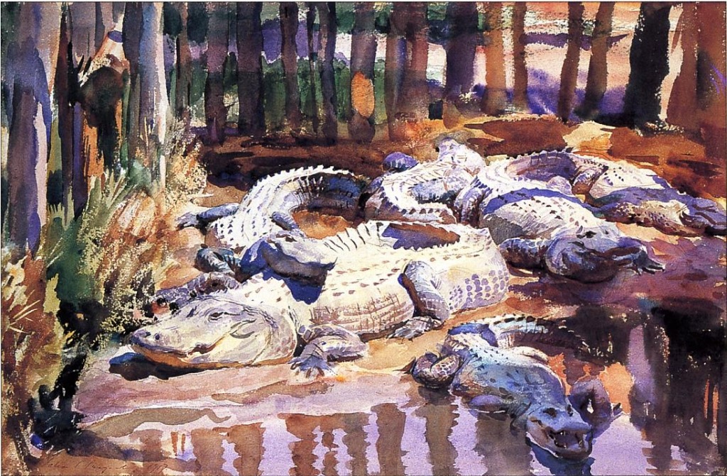 Muddy Alligators jigsaw puzzle in Piece of Art puzzles on TheJigsawPuzzles.com