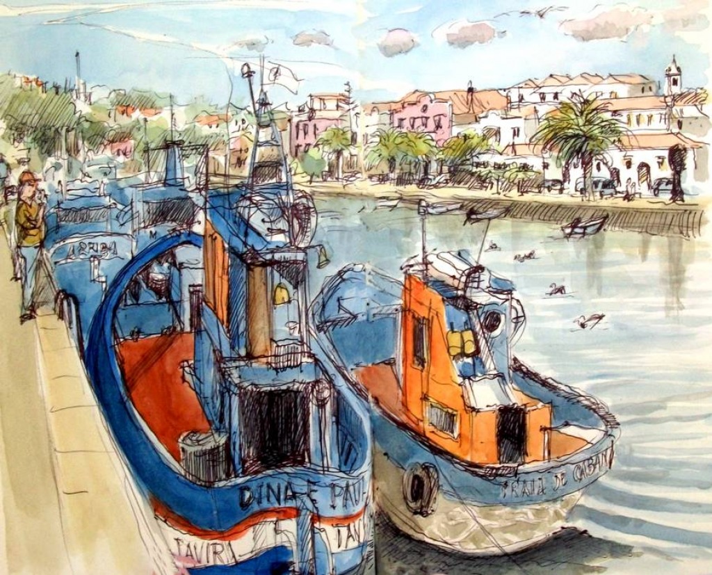 Fishing Boats in Tavira jigsaw puzzle in Piece of Art puzzles on TheJigsawPuzzles.com