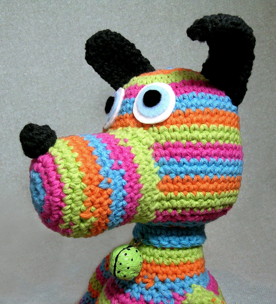 Striped Crochet Dog Softie jigsaw puzzle in Handmade puzzles on TheJigsawPuzzles.com