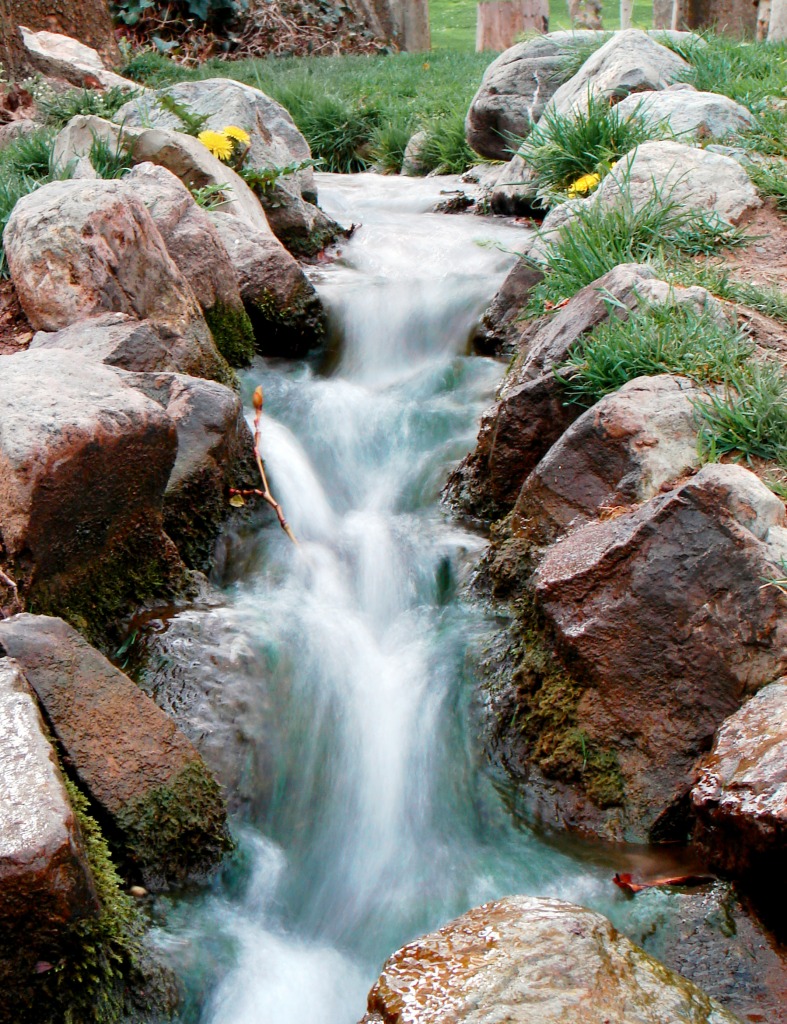 The Small Waterfall in The Small Gathering jigsaw puzzle in Waterfalls puzzles on TheJigsawPuzzles.com