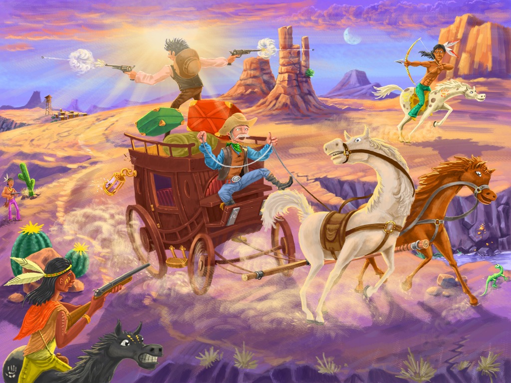 Wild West jigsaw puzzle in Kids Puzzles puzzles on TheJigsawPuzzles.com