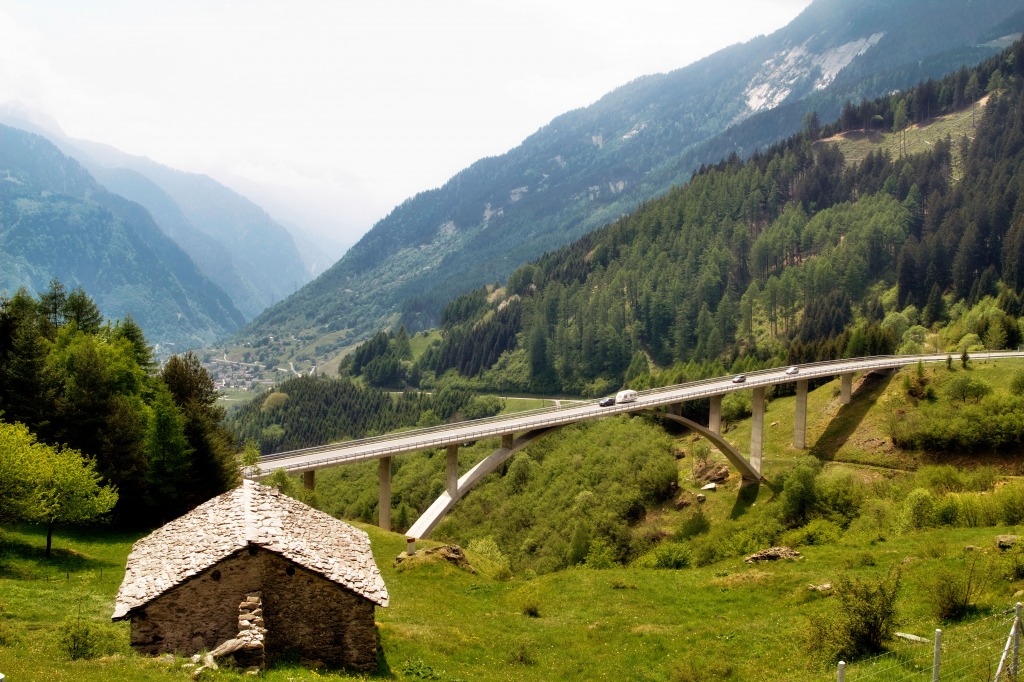 Alpine Pass jigsaw puzzle in Bridges puzzles on TheJigsawPuzzles.com