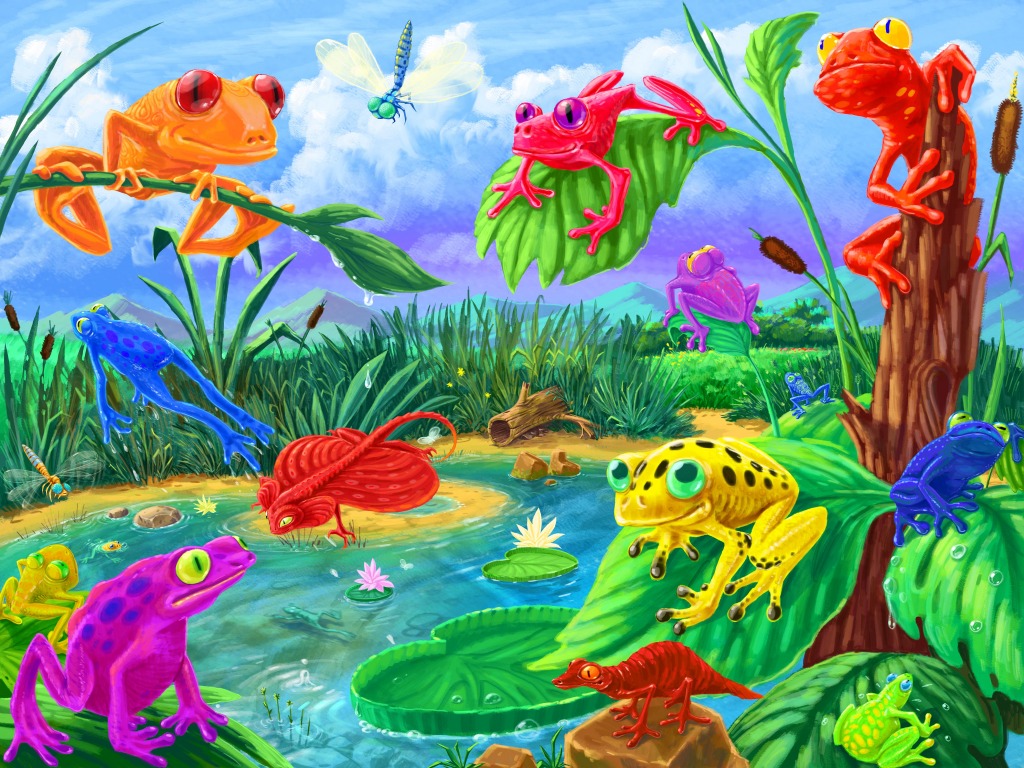 Frogs jigsaw puzzle in Kids Puzzles puzzles on TheJigsawPuzzles.com