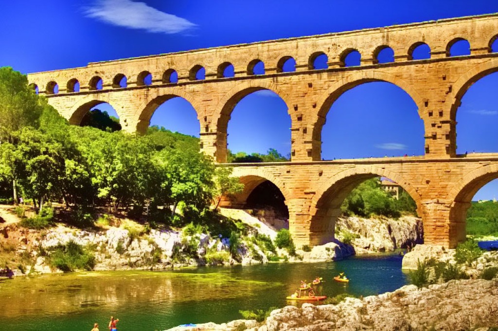 Pont du Gard, Southern France jigsaw puzzle in Bridges puzzles on TheJigsawPuzzles.com