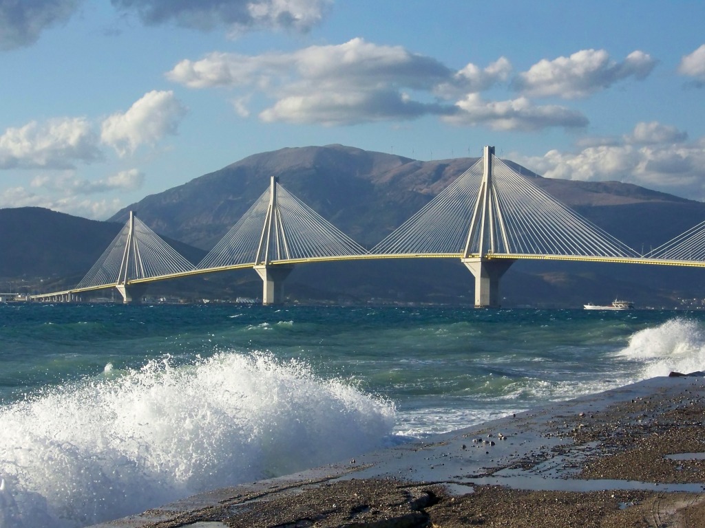 Rio-Antirio Bridge, Greece jigsaw puzzle in Bridges puzzles on TheJigsawPuzzles.com