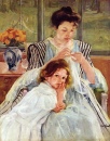 Young Mother Sewing