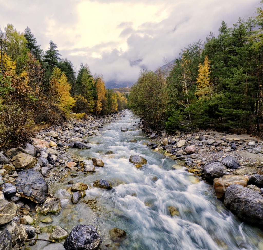 Mountain Stream in Autumn jigsaw puzzle in Puzzle of the Day puzzles on TheJigsawPuzzles.com