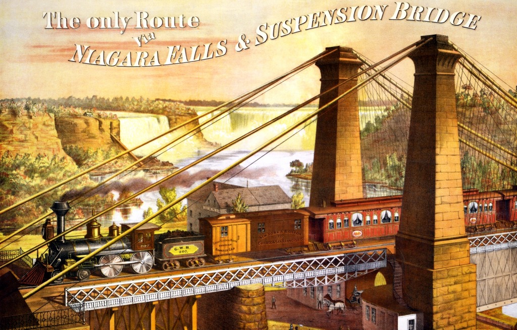 Niagara Falls Suspension Bridge jigsaw puzzle in Waterfalls puzzles on TheJigsawPuzzles.com