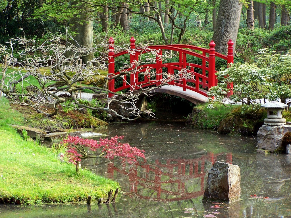 Red Bridge jigsaw puzzle in Bridges puzzles on TheJigsawPuzzles.com