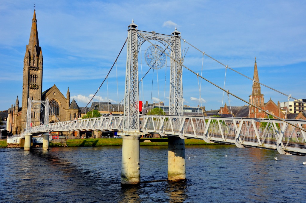 Inverness Pedestrian Bridge, Scotland jigsaw puzzle in Bridges puzzles on TheJigsawPuzzles.com