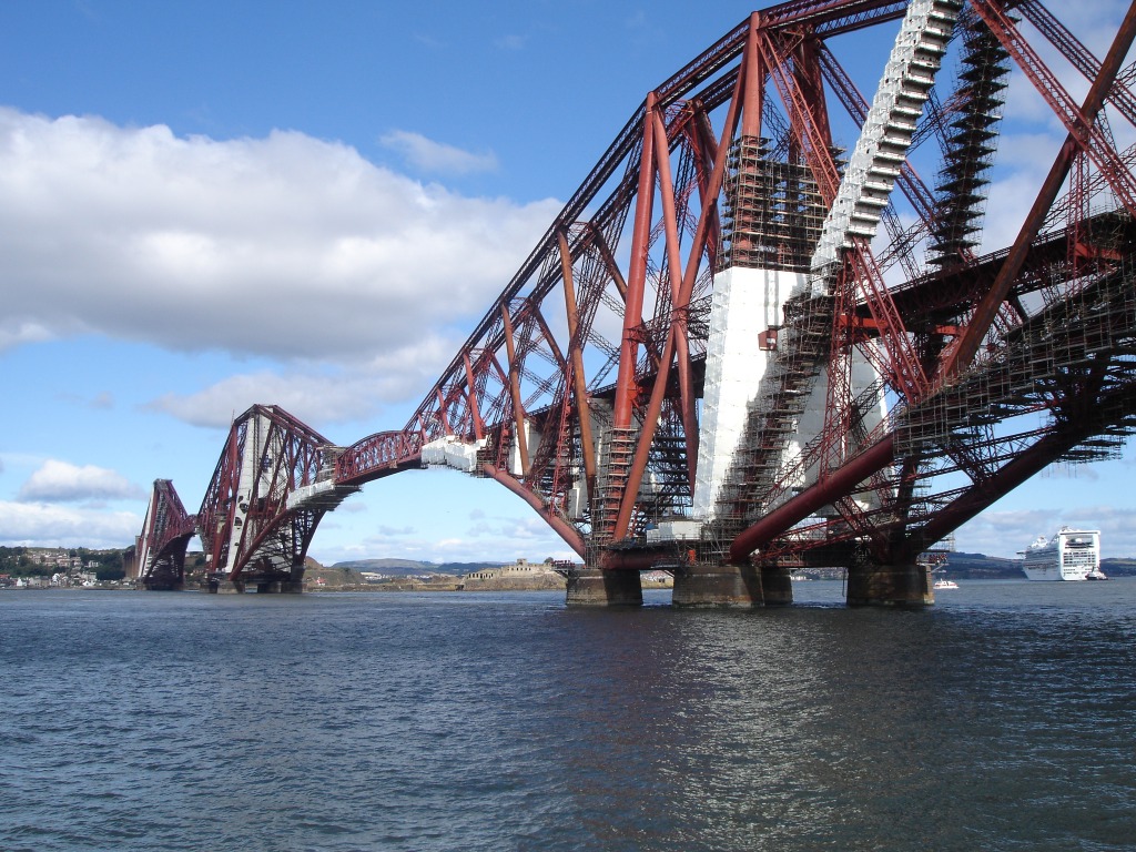 Firth of Forth Rail Bridge, Edinburgh, Scotland jigsaw puzzle in Bridges puzzles on TheJigsawPuzzles.com